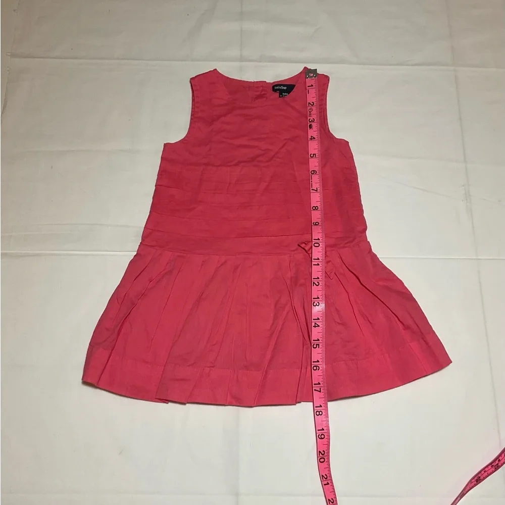 Baby Gap Girls 18-24 Months Coral Pink Sleeveless Drop Waist Cotton Dress